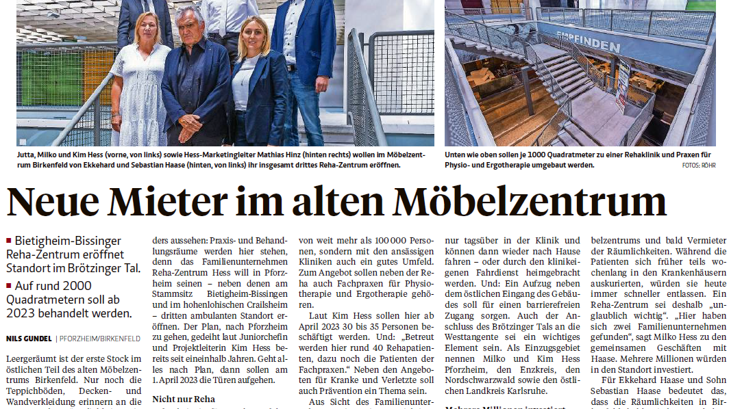 Presseartikel der Pforzheimer Zeitung vom 28.07.2022