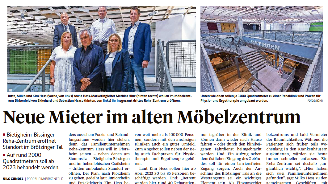 Presseartikel der Pforzheimer Zeitung vom 28.07.2022